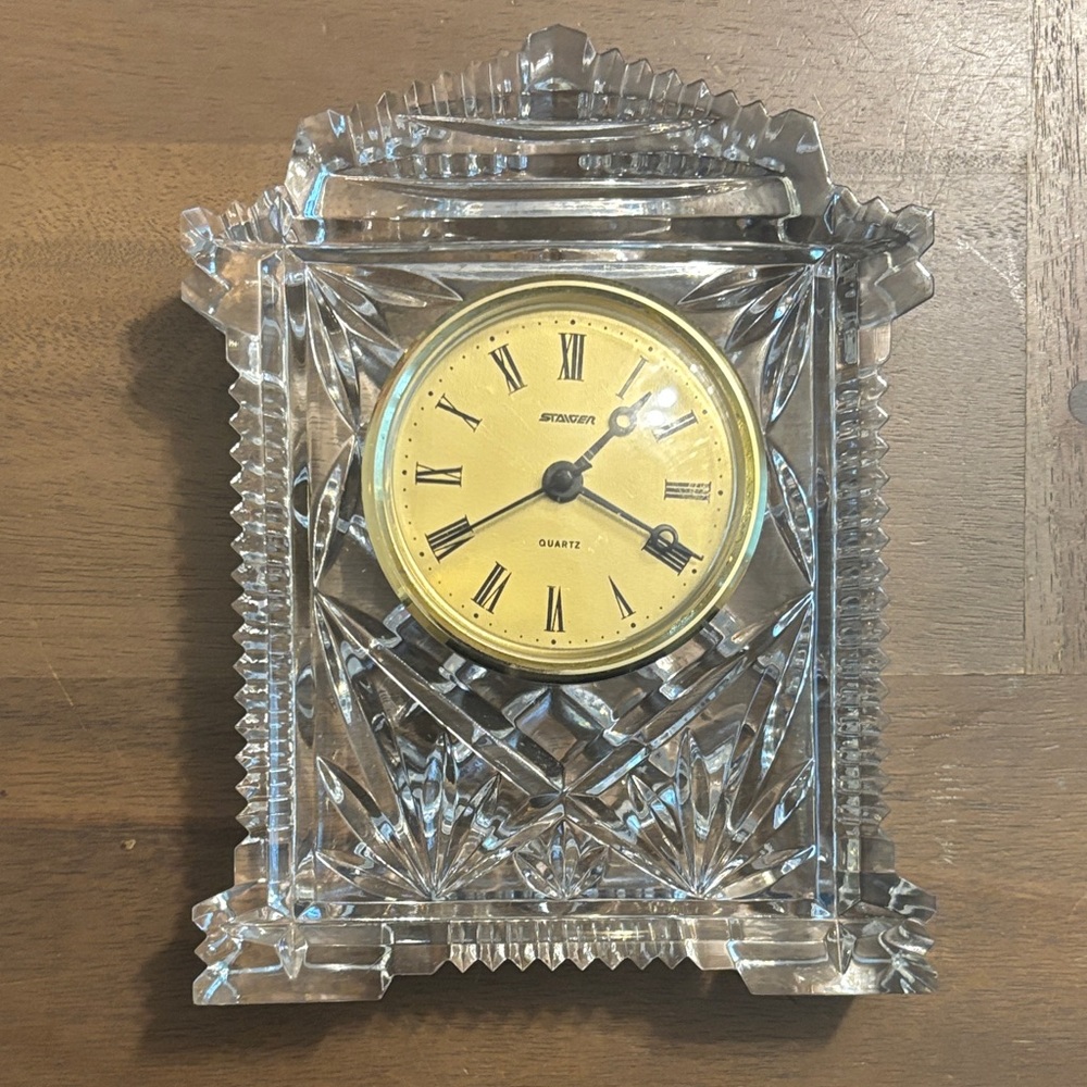 Staiger Crystal Mantal Clock with Gold Face